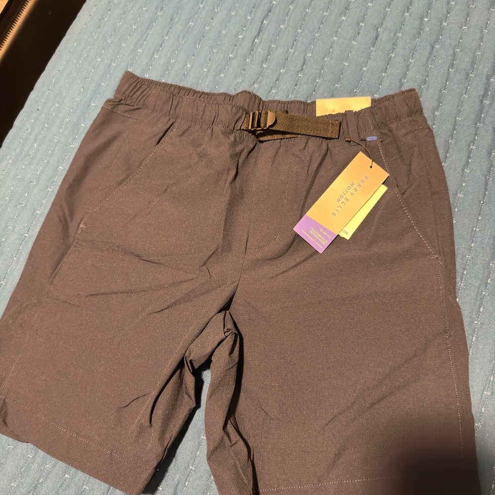 Perry‎ Ellis Brown Athletic Shorts with Adjustable Waist